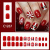 12 Sizes-24 Pcs Press On Nails C1267