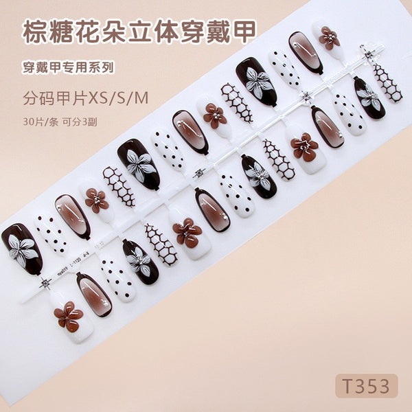 12 Sizes-24 Pcs Press On Nails T332
