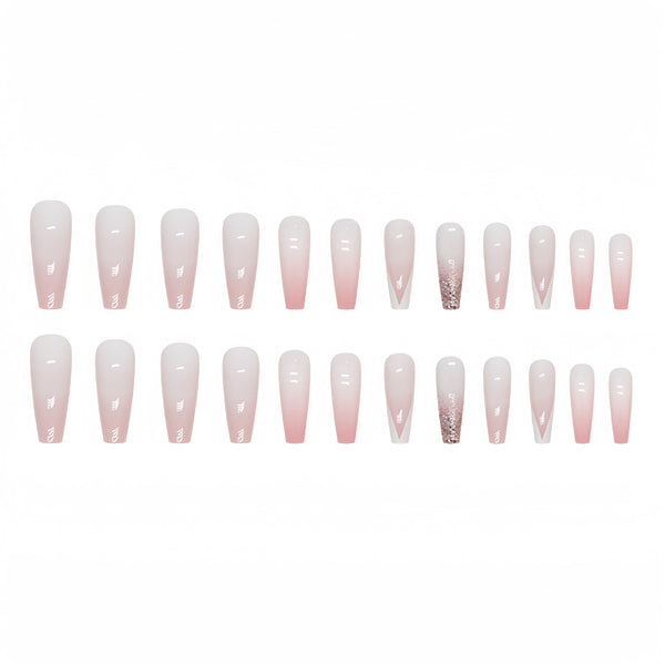 12 Sizes-24 Pcs Press On Nails Y037