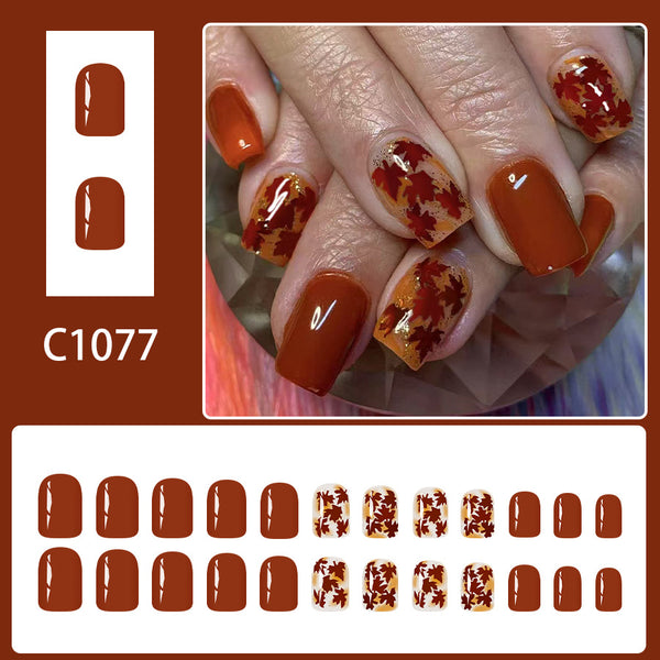 12 Sizes-24 Pcs Press On Nails C1077