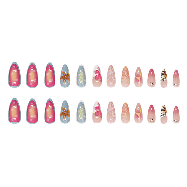 12 Sizes-24 Pcs Press On Nails W1813