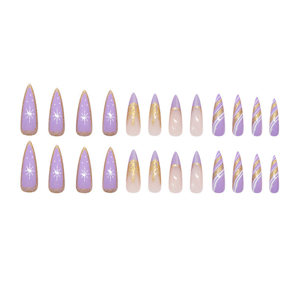 12 Sizes-24 Pcs Press On Nails W2107