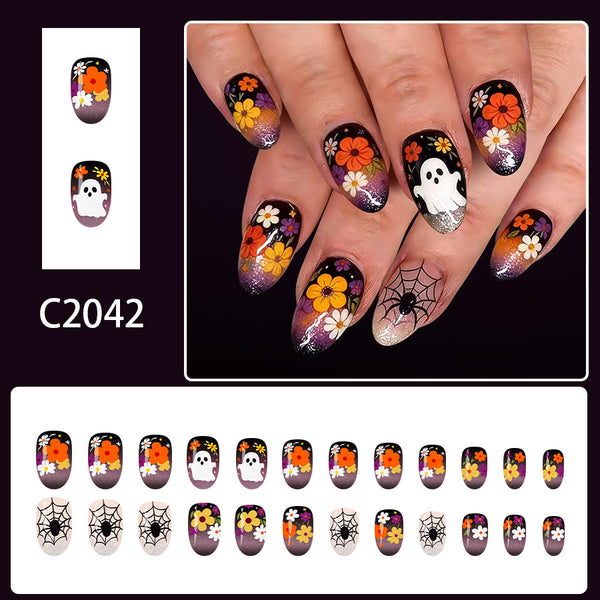 12 Sizes-24 Pcs Press On Nails C2042