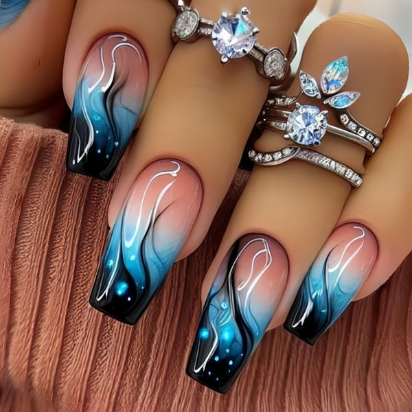 12 Sizes-24 Pcs Press On Nails Y524