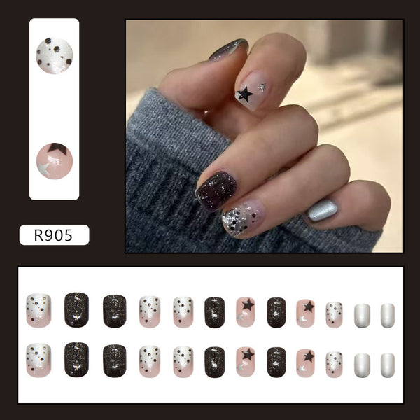 12 Sizes-24 Pcs Press On Nails R905