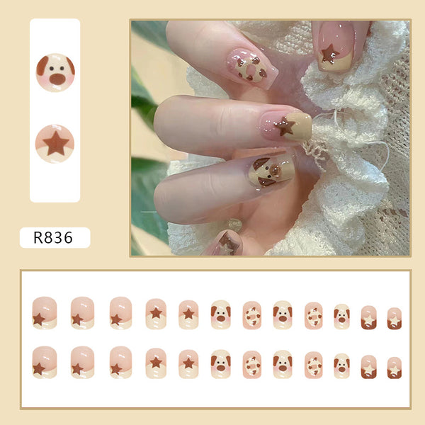 12 Sizes-24 Pcs Press On Nails R836