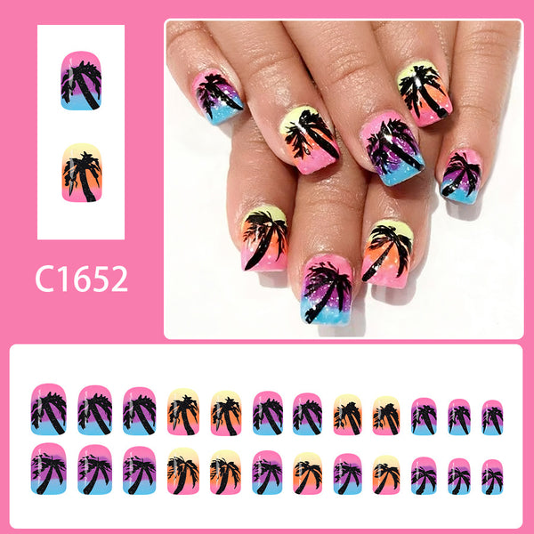 12 Sizes-24 Pcs Press On Nails C1652