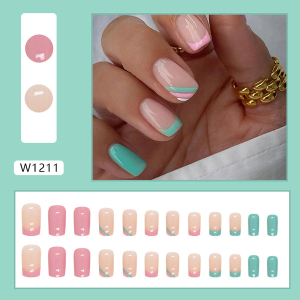 12 Sizes-24 Pcs Press On Nails W1211