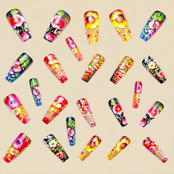 12 Sizes-24 Pcs Press On Nails Y723