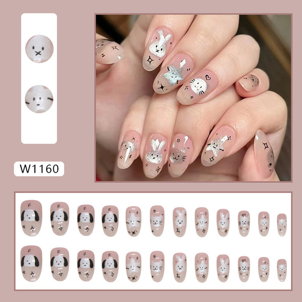 12 Sizes-24 Pcs Press On Nails W1160