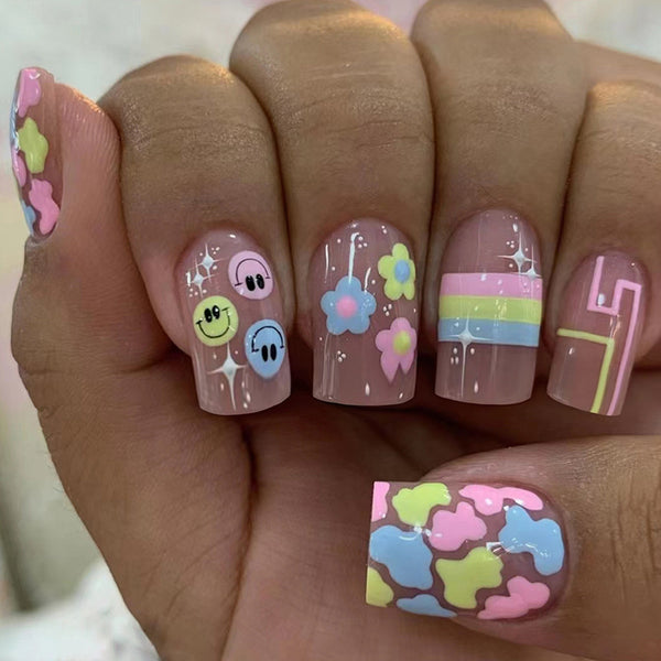 12 Sizes-24 Pcs Press On Nails W642