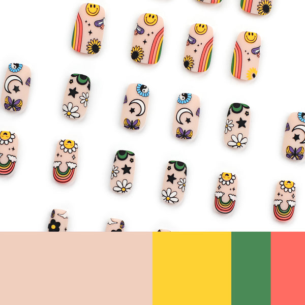 12 Sizes-24 Pcs Press On Nails JP2882