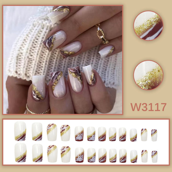 Glossy Medium Square Press on Nails