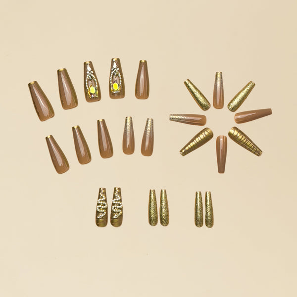 12 Sizes-24 Pcs Press On Nails D001