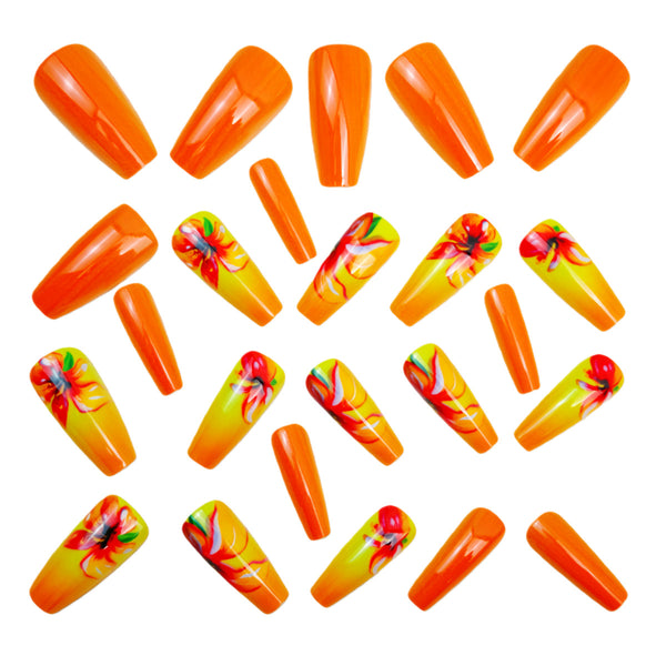 12 Sizes-24 Pcs Press On Nails Y1451