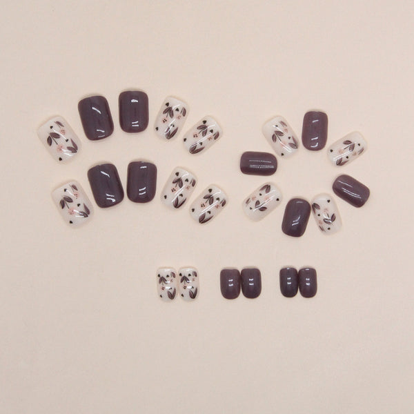 12 Sizes-24 Pcs Press On Nails W1137