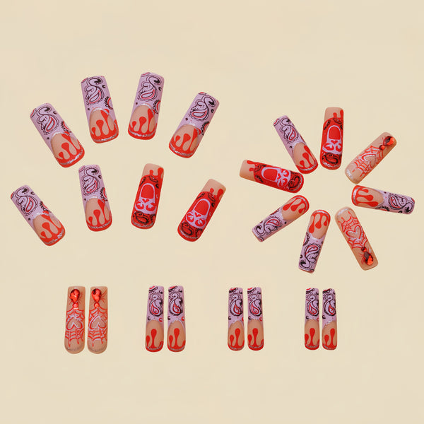 12 Sizes-24 Pcs Press On Nails Y159