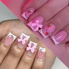 48 Pcs Press On Nails BowStrawberry-1-48pcs
