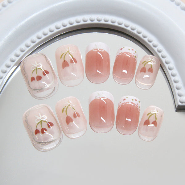12 Sizes-24 Pcs Press On Nails R926