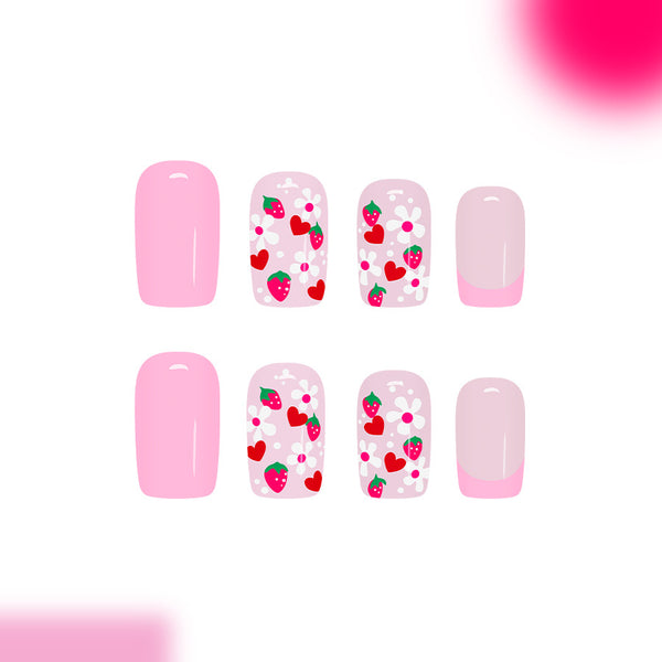 12 Sizes-24 Pcs Press On Nails C1538