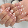 Almond French Long Pink Press on Nails