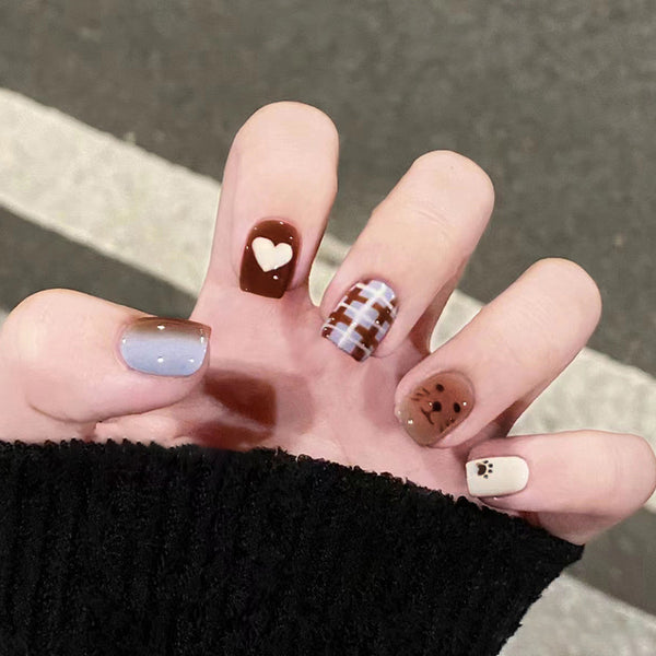 12 Sizes-24 Pcs Press On Nails R821