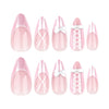 Almond French Glossy Medium Pink Press on Nails