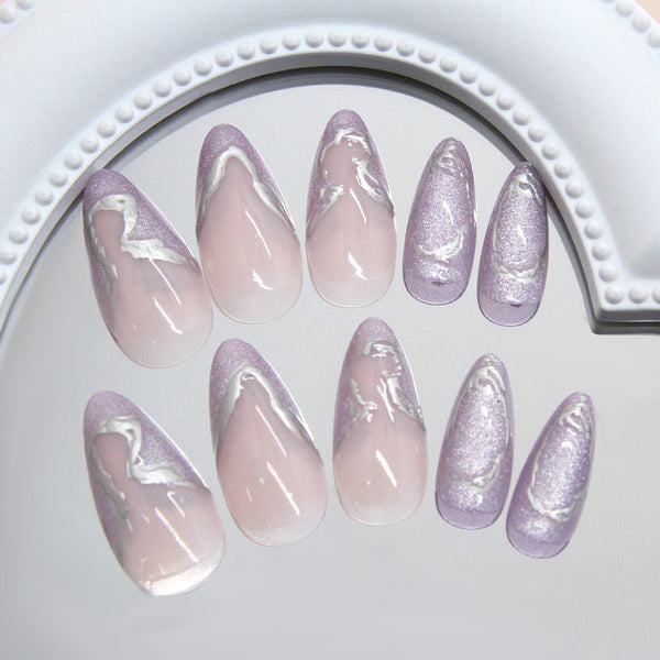 12 Sizes-24 Pcs Press On Nails W1904