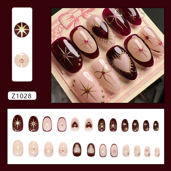 12 Sizes-24 Pcs Press On Nails Z1028