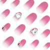 Almond Matte Medium Oval Pink Press on Nails