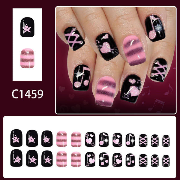 12 Sizes-24 Pcs Press On Nails C1459
