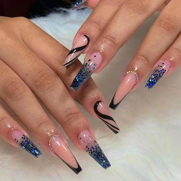 12 Sizes-24 Pcs Press On Nails Z385