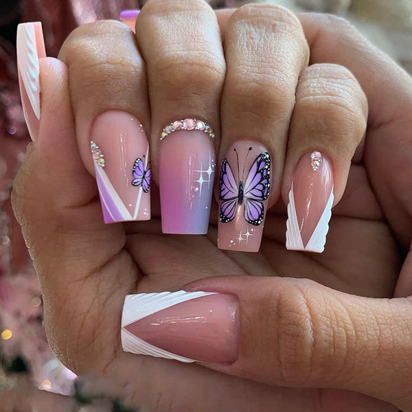 12 Sizes-24 Pcs Press On Nails Z724