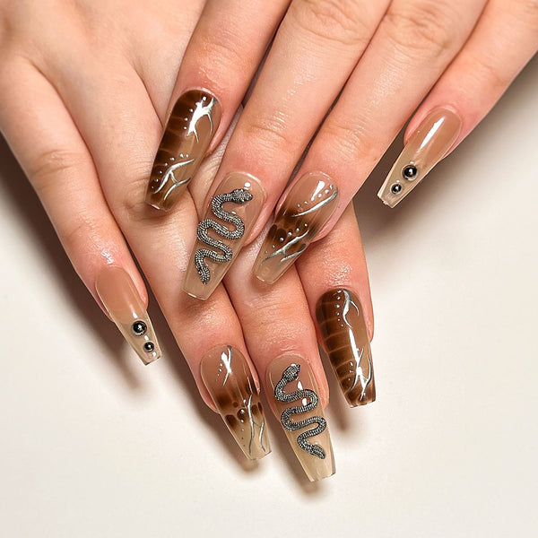 12 Sizes-24 Pcs Press On Nails GN019