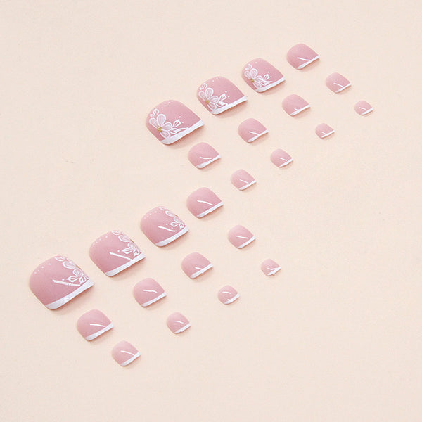 12 Sizes-24 Pcs Press On Nails F066