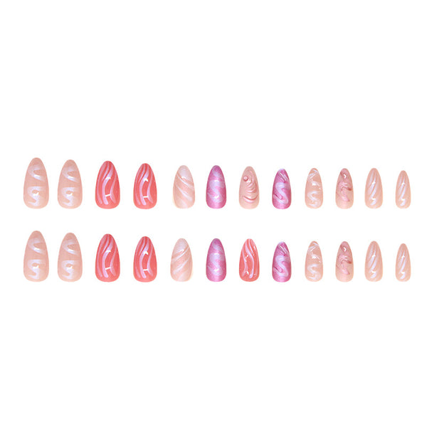12 Sizes-24 Pcs Press On Nails W1793