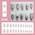 12 Sizes-24 Pcs Press On Nails W1972