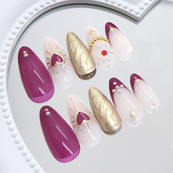 12 Sizes-24 Pcs Press On Nails Z1055