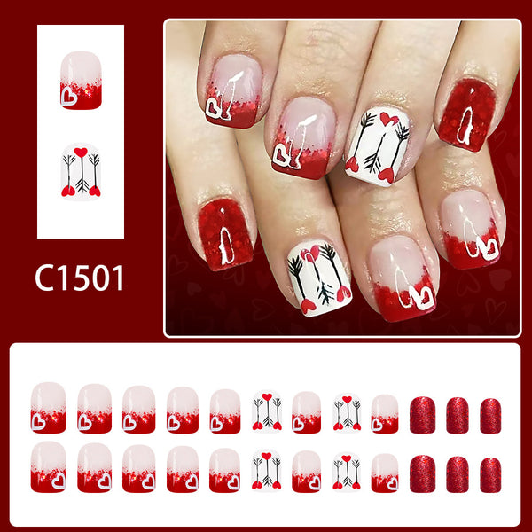 12 Sizes-24 Pcs Press On Nails C1501