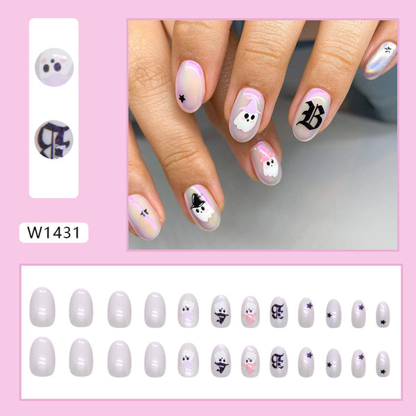 12 Sizes-24 Pcs Press On Nails W1431