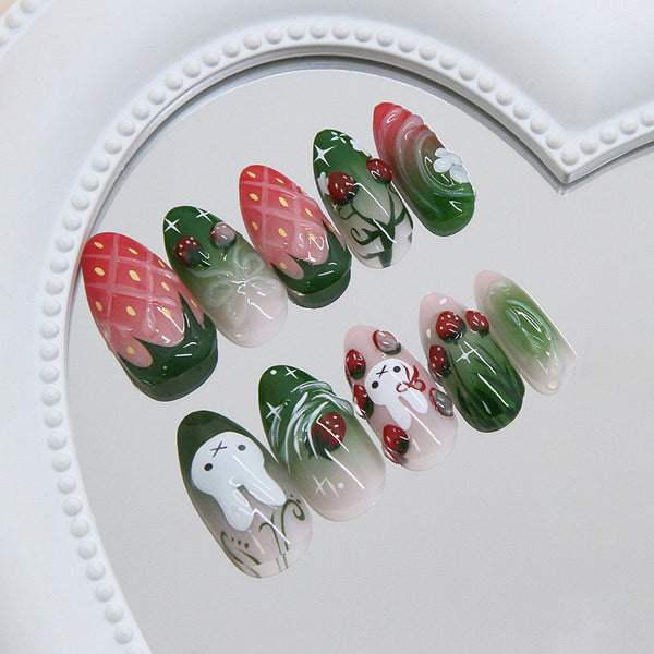 12 Sizes-24 Pcs Press On Nails W2060