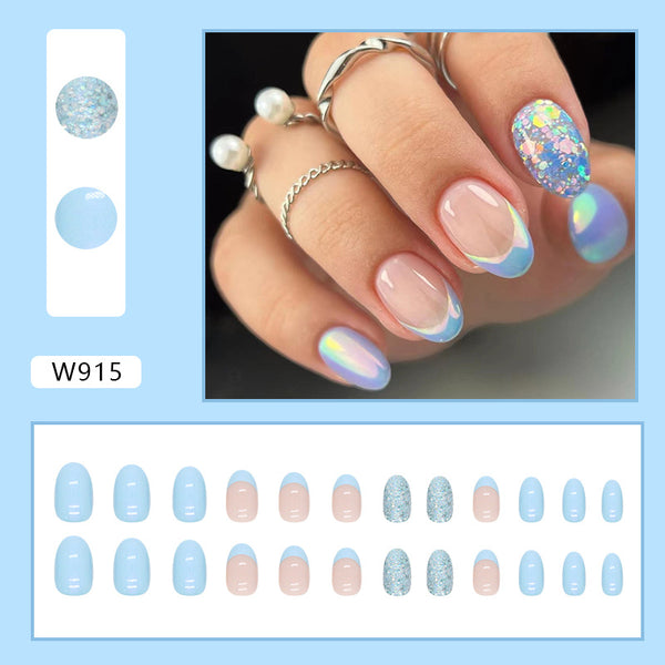 12 Sizes-24 Pcs Press On Nails W915