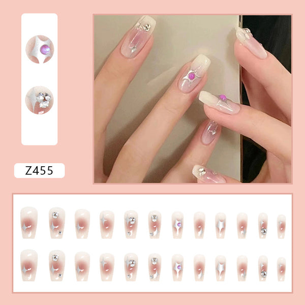 12 Sizes-24 Pcs Press On Nails Z455
