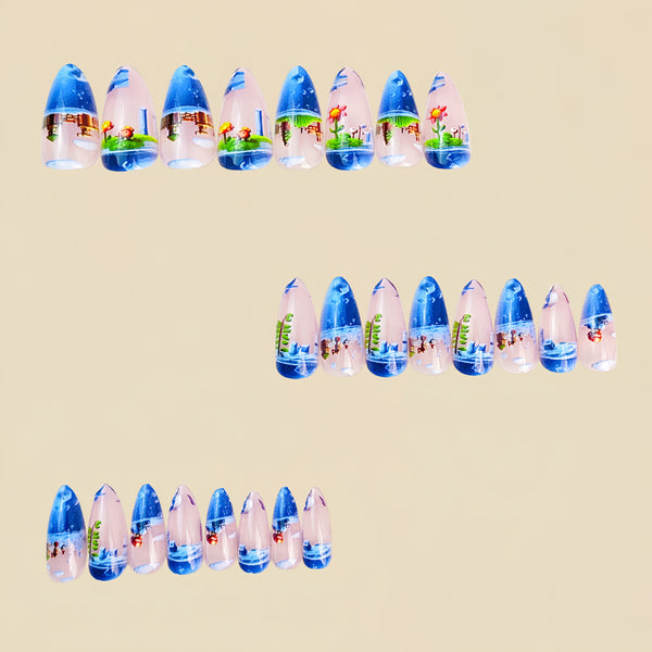12 Sizes-24 Pcs Press On Nails Y792