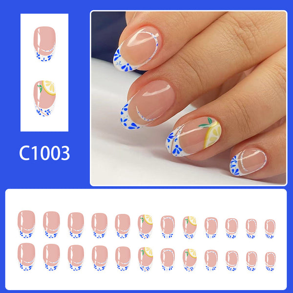 12 Sizes-24 Pcs Press On Nails C1003