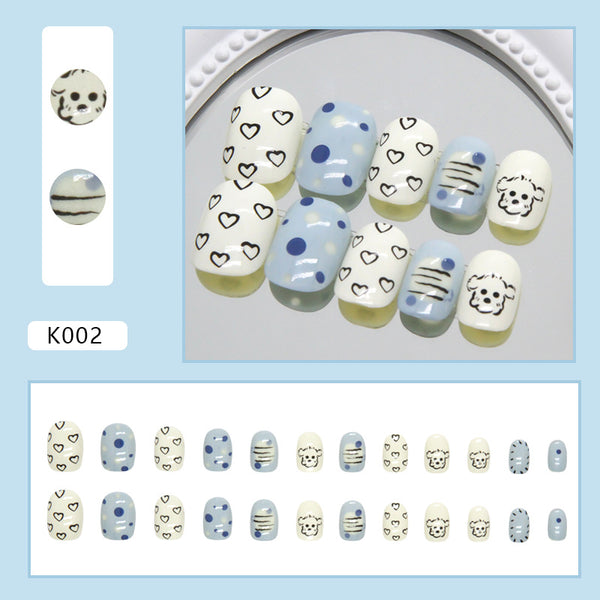 12 Sizes-24 Pcs Press On Nails K002