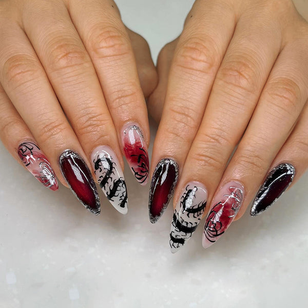 12 Sizes-24 Pcs Press On Nails W2120