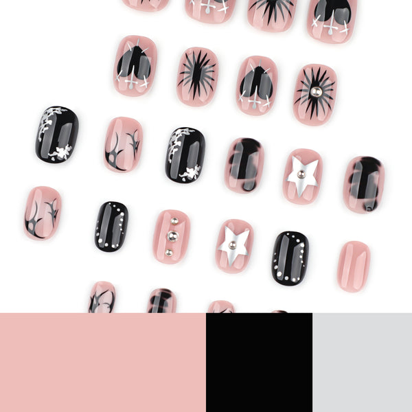 12 Sizes-24 Pcs Press On Nails JP4116