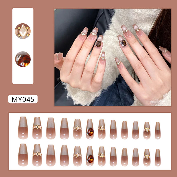 12 Sizes-24 Pcs Press On Nails MY045