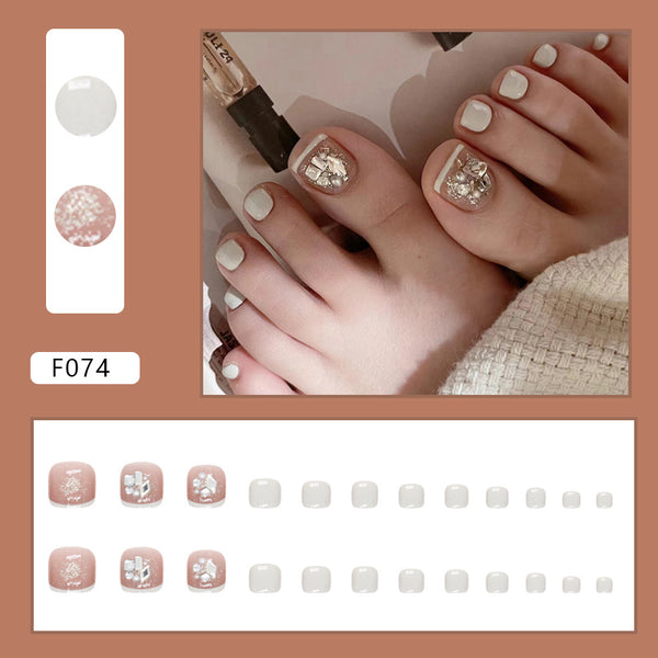 12 Sizes-24 Pcs Press On Nails F074